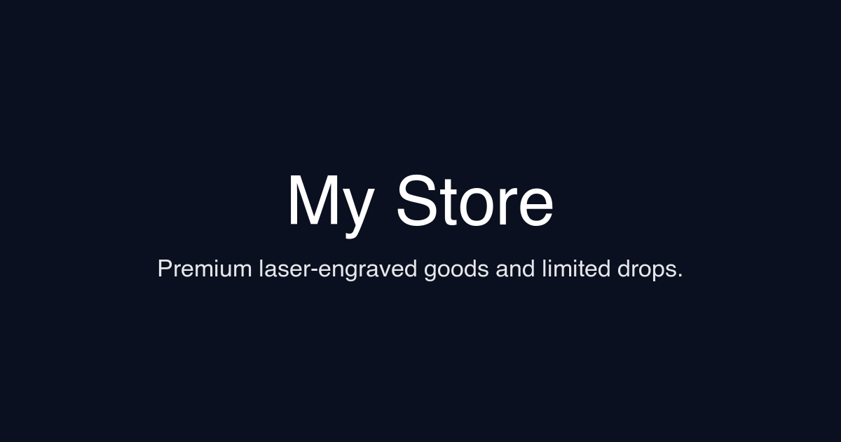 My Store branded storefront social preview card with product-led merchandising