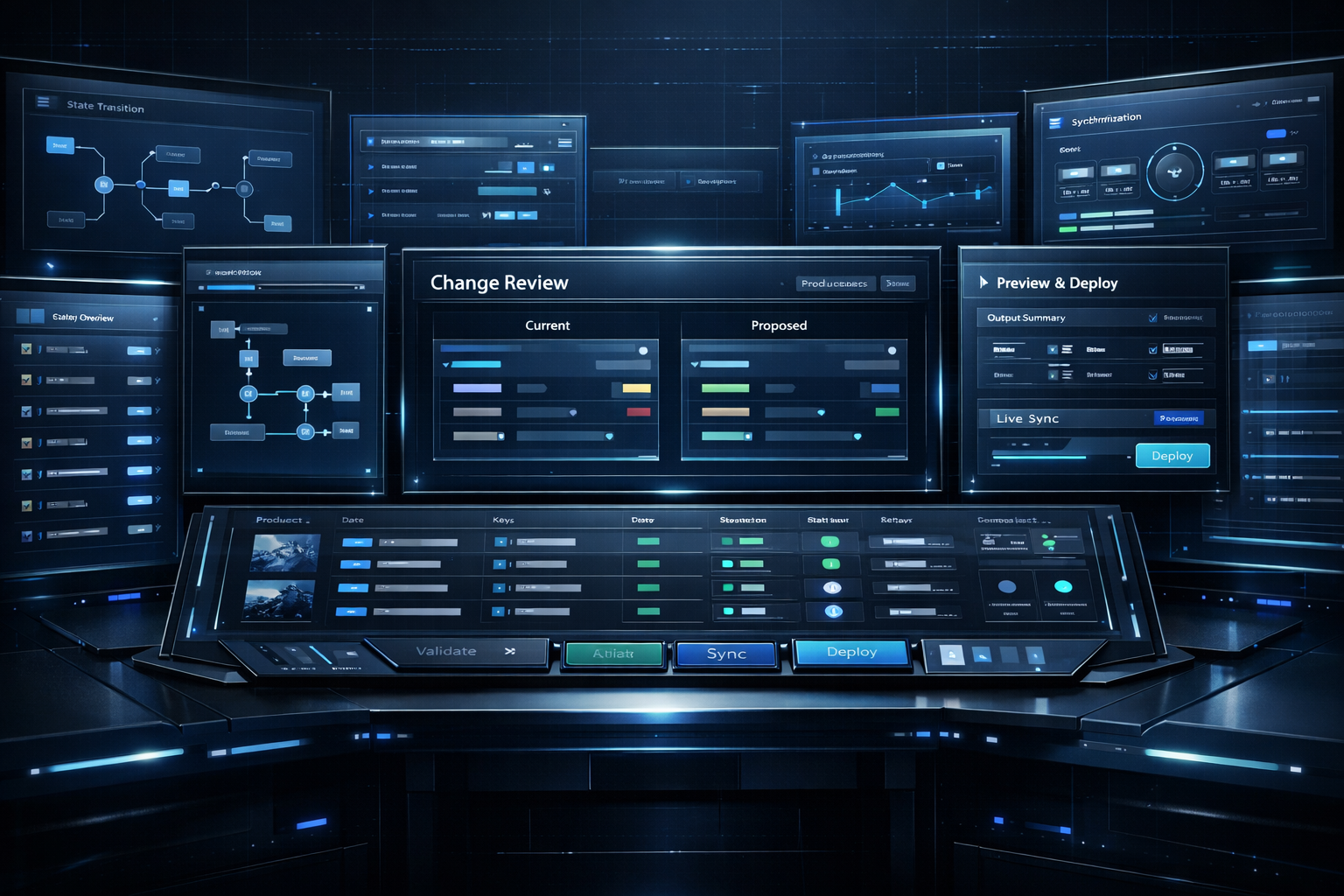 Concept illustration of the Natural Stripe review and deployment control surface